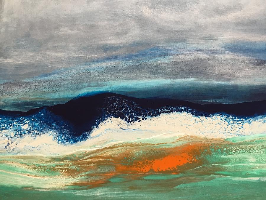 Volcano meets sea Mixed Media by Margaret Knight - Fine Art America