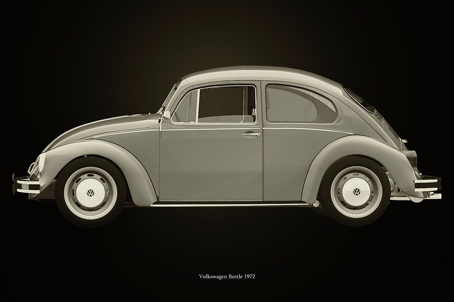 Volkswagen Beetle Black and White Photograph by Jan Keteleer
