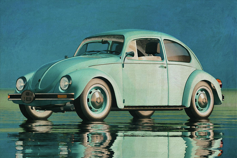 Volkswagen Beetle From 1972 - The Super Beetle Digital Art by Jan Keteleer