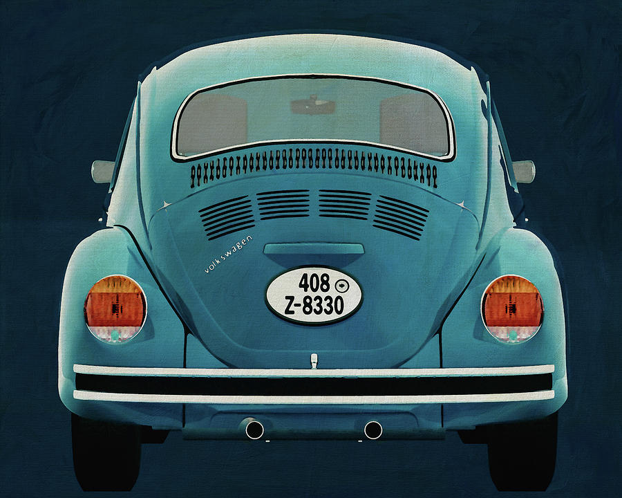 Volkswagen Beetle from the back Painting by Jan Keteleer