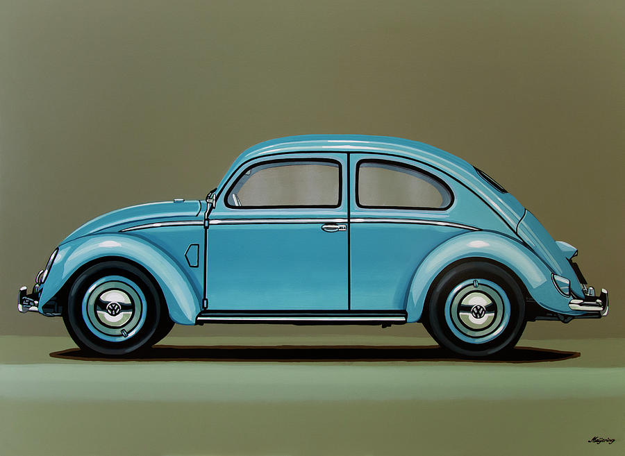 Volkswagen Beetle Painting Painting by Paul Meijering