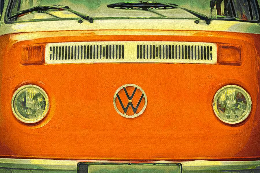 Volkswagen Bus in Orange Painting by Jill Rose | Fine Art America