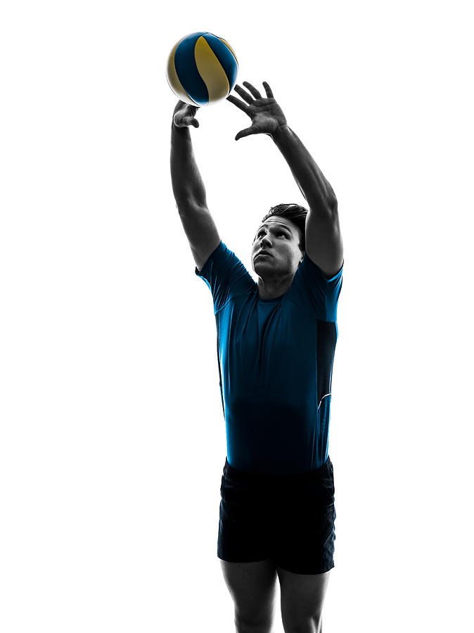 Volley Ball Player Man Silhouette White Background Photograph by Ostill