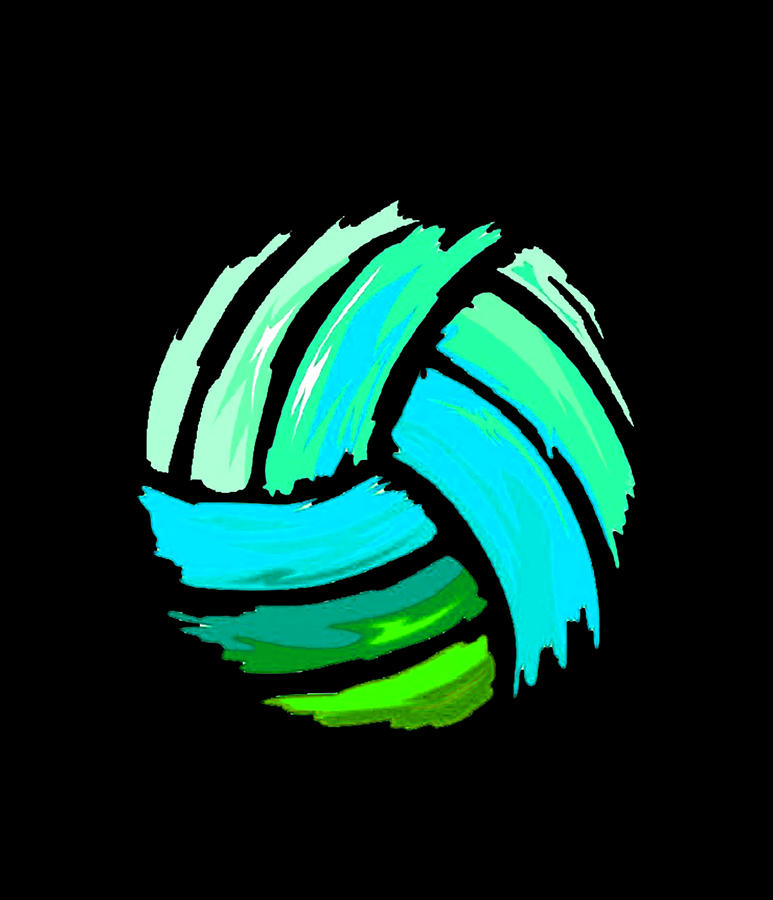 Volleyball Blue Green Ball For Digital Art by Quynh Vo
