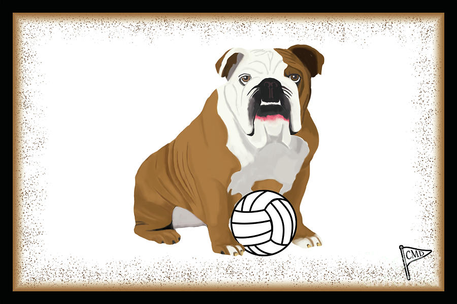 Volleyball Bulldog Digital Art