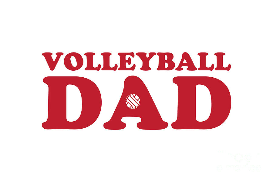 Volleyball Dad Red Digital Art