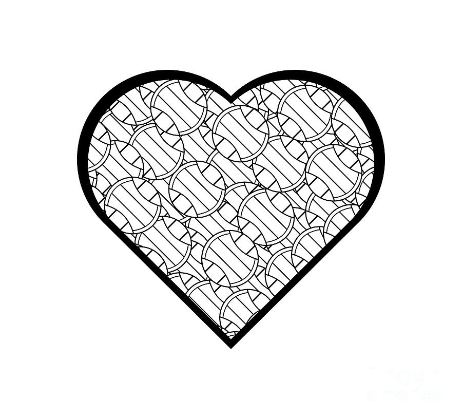 Volleyball Heart Love Design Digital Art