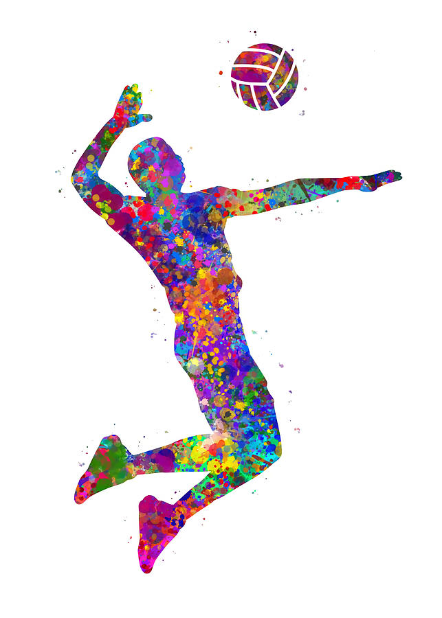 Volleyball Player Man Poster Yahya Art Tapestry - Textile by Anthony ...