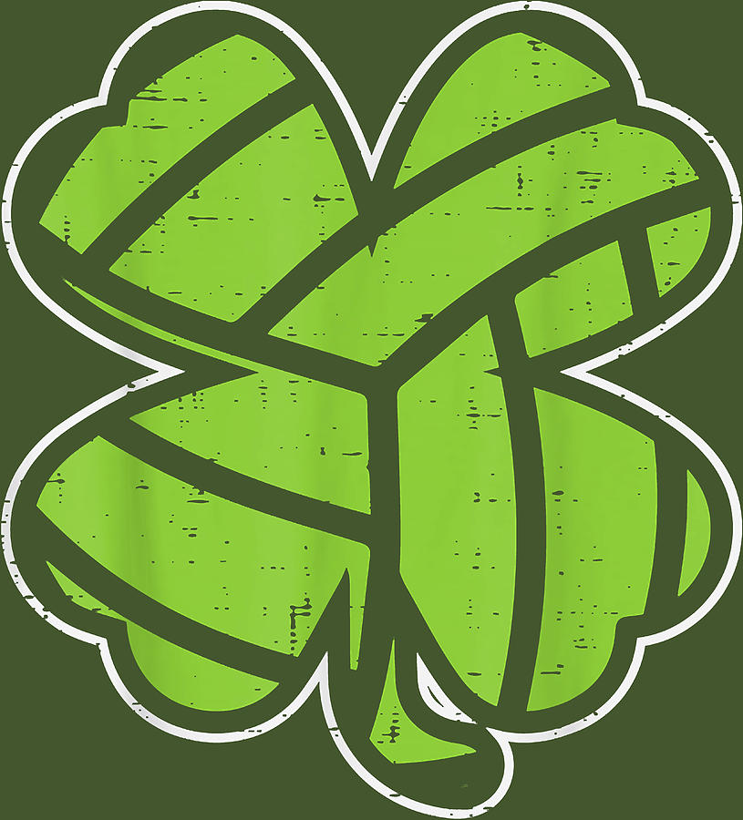 Volleyball Shamrock Clover St Patricks Day Lucky Sports Gift Digital