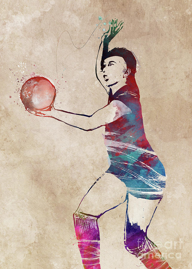 Volleyball sport art #volleyball Digital Art by Justyna Jaszke JBJart