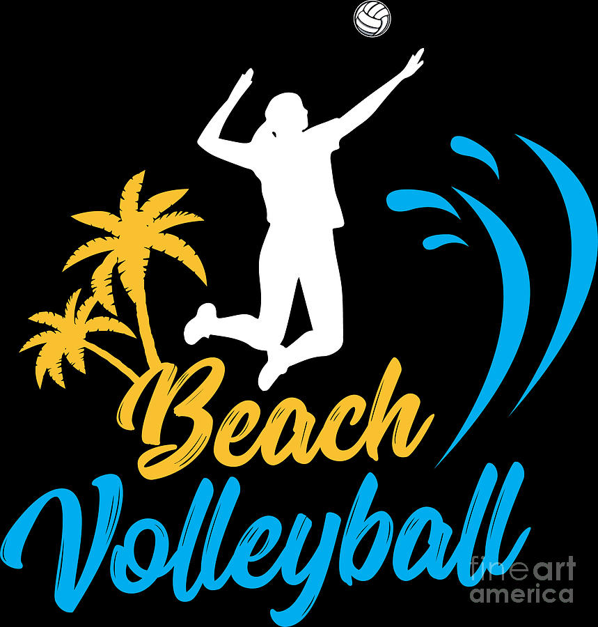 Volleyball Sport Lover Beach Volleyball Spike Player Gift Idea Digital ...