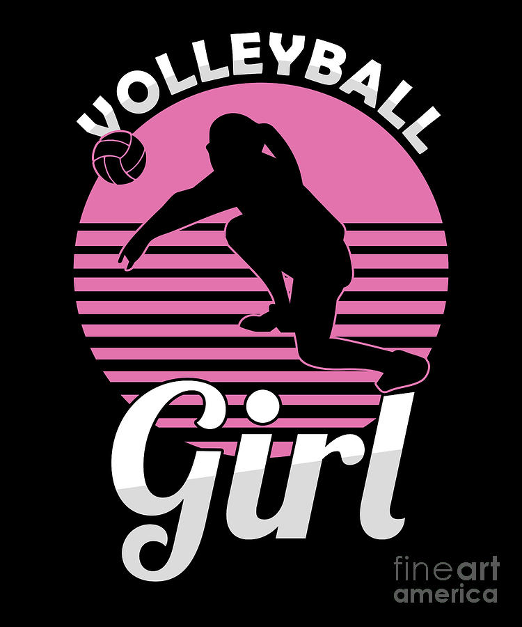 Volleyball Team Ball Game Spiking Action Sports Volleyball Girl Gift ...