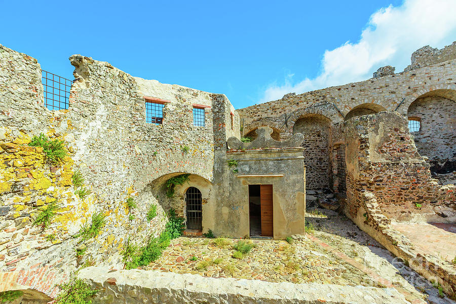 Volterraio Fortress arcade walls and windows Photograph by Benny Marty