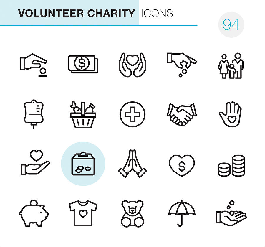 Volunteer Charity - Pixel Perfect icons Drawing by Lushik