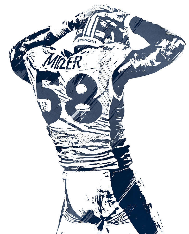 Von Miller Denver Broncos Art Onesie by Joe Hamilton - Pixels