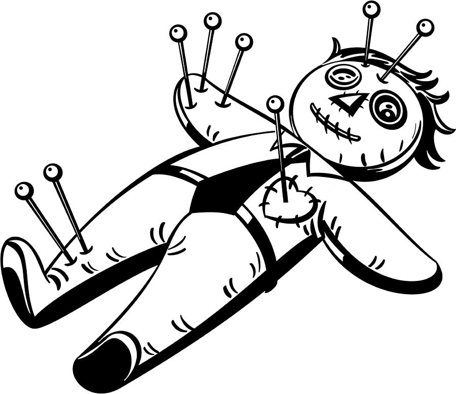 Voodoo doll with pins Drawing by Dynamic Graphics