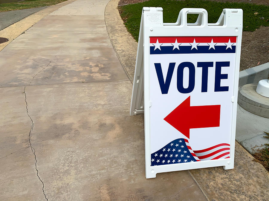 “VOTE” directional sign Photograph by Patricia Marroquin