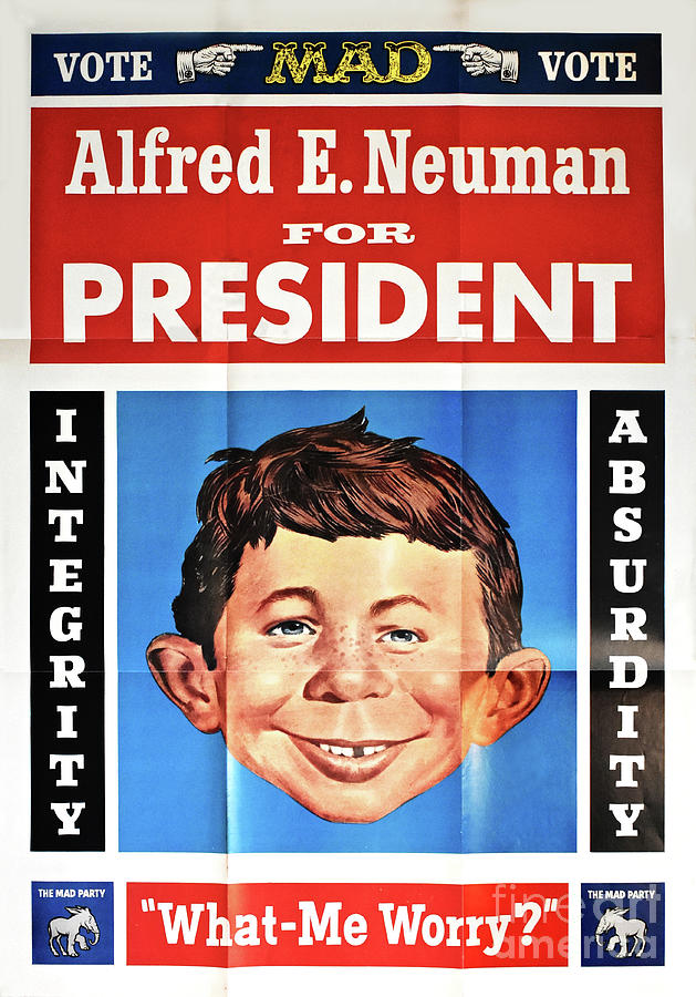 MAD Magazine Alfred E Neuman 4 For President What Me Worry 1964 1980 Stamps Set 