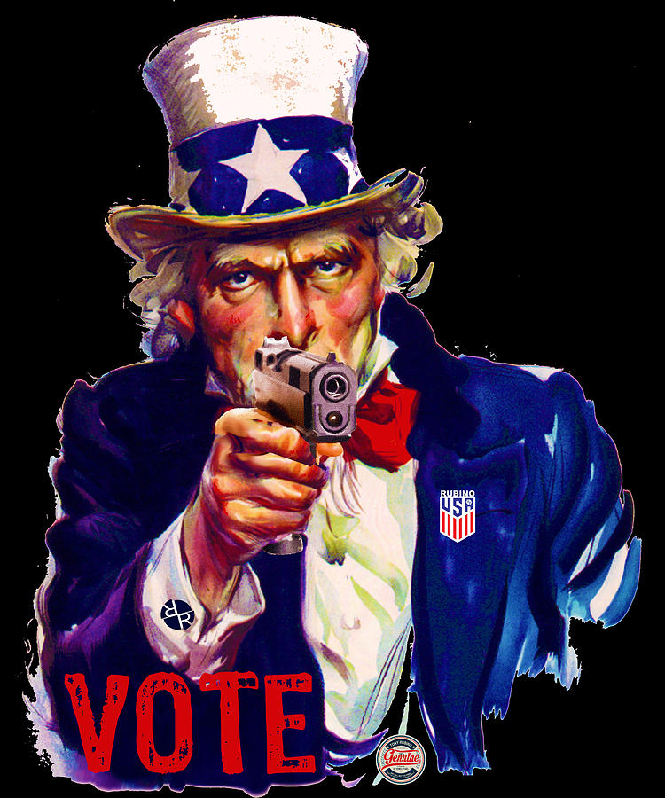 VOTE Uncle Sam With Gun USA Painting by Tony Rubino