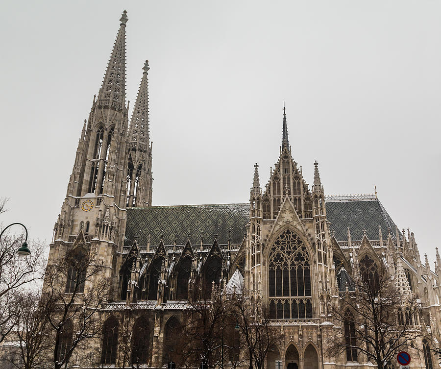 Votice Church in Vienna in the Winter with Snow Photograph by Mikeinlondon