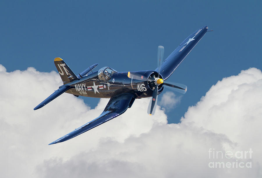 flyde over Conform Gnide Vought F4U Corsair Fighter in Flight Photograph by Kevin McCarthy - Fine  Art America