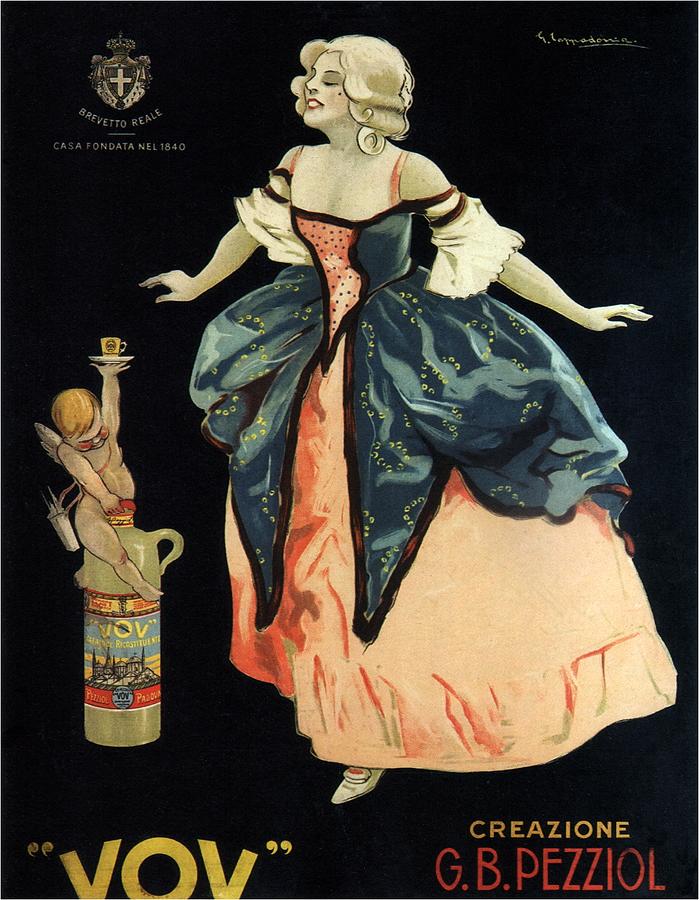 Vov - Liquor Advertising Poster - Vintage Advertising - G B Pezziol Digital Art by Studio Grafiikka