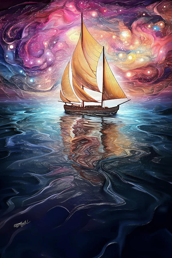  Voyage of Dreams Navigating the Seas Digital Art by OLena Art by Lena Owens - Vibrant DESIGN