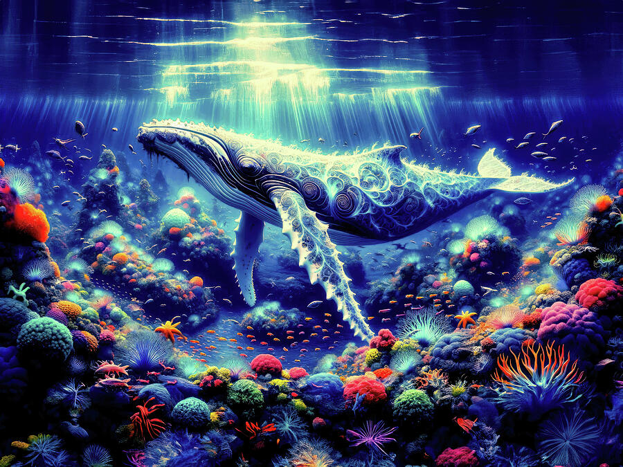 Voyage of the Sapphire Whale Digital Art by Bill And Linda Tiepelman