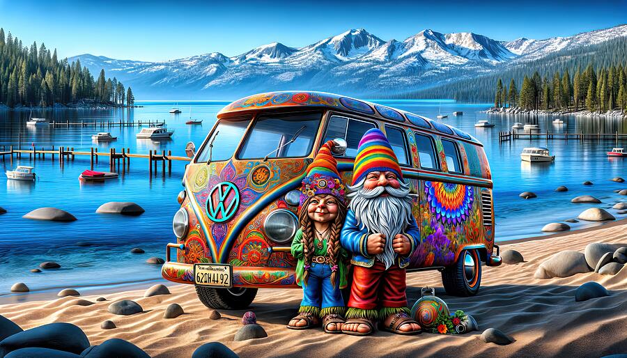 Mountain Digital Art - Voyage of the Vibrant Van by Bill And Linda Tiepelman