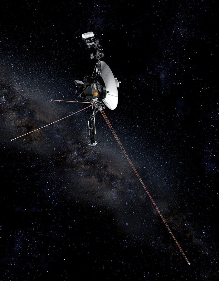 Voyager 2 Spacecraft in Deep Space Digital Art by Erik Simonsen