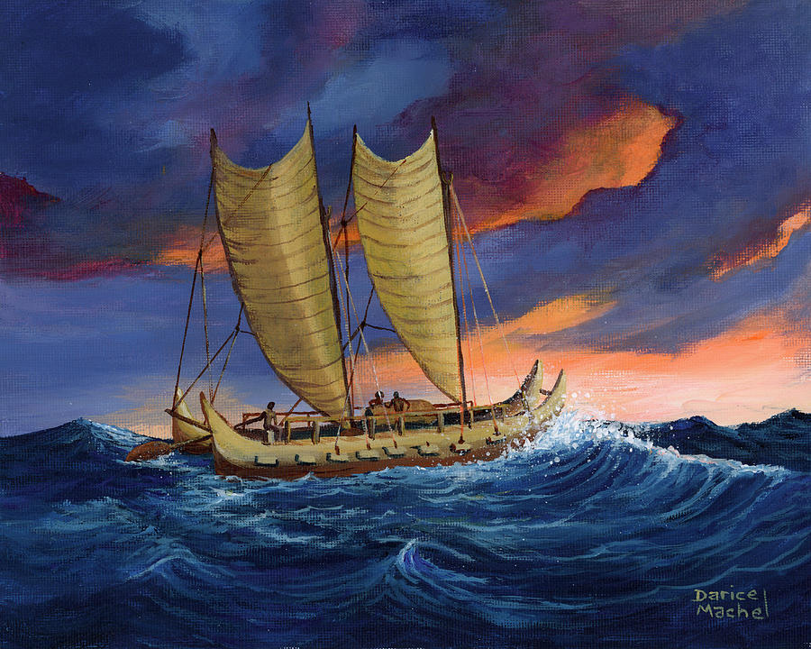 Voyaging Canoe Painting by Darice Machel McGuire