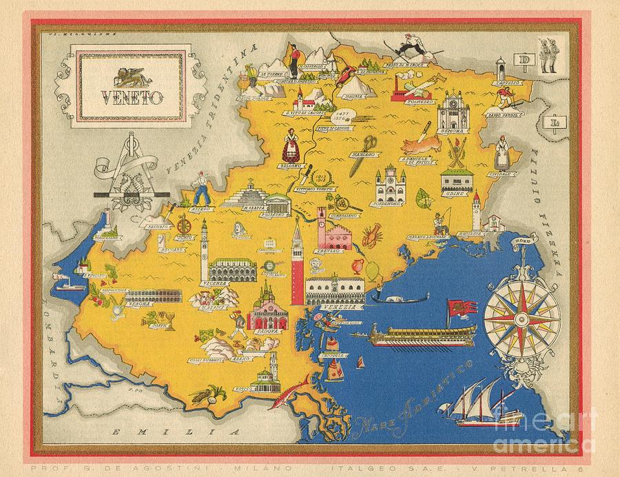 Vsevolode Nicouline - Giovanni de Agostini - Veneto - 1943 Digital Art by Vintage Map