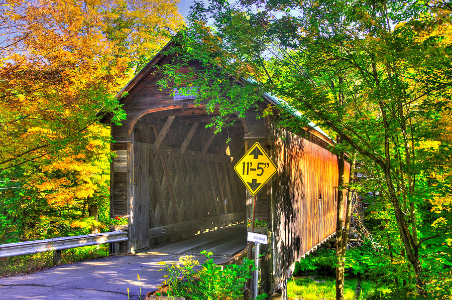 VT Covered Bridges - Hall Covered Bridge Over the Saxtons River in Windham County, No. 1A Photograph by Michael Mazaika
