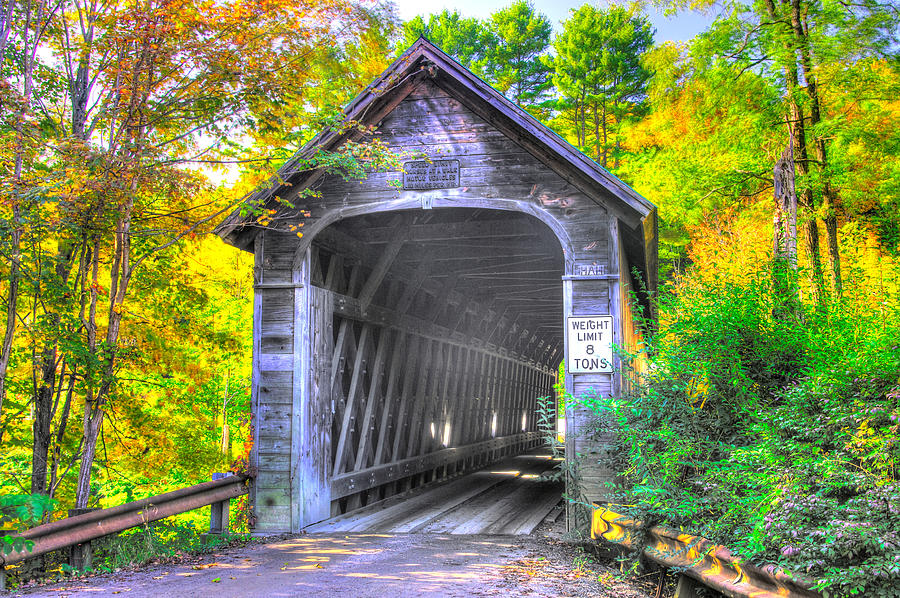 VT Covered Bridges - Hall Covered Bridge Over the Saxtons River in Windham County, No. 5A Photograph by Michael Mazaika