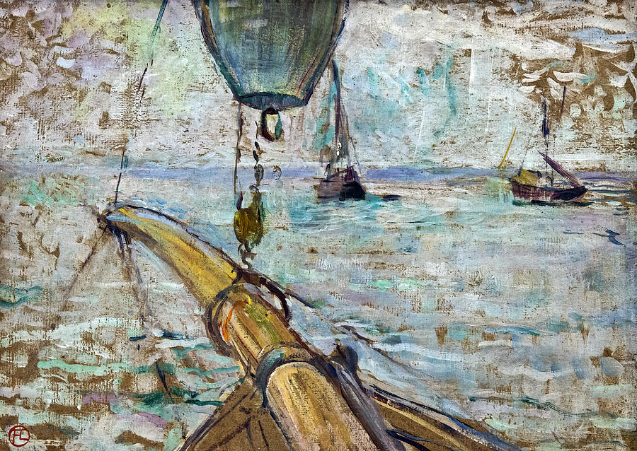 Pretty Painting - Vue du bassin dArcachon prise de lavant du yacht COCORICO by Toulouse-Lautrec
