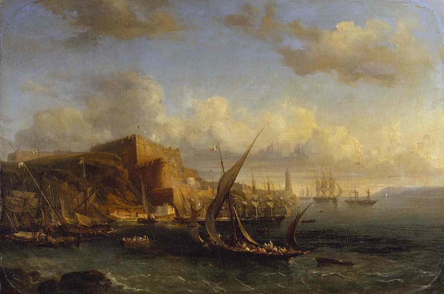 Vue du fort de Mers El-Kebir Painting by Pierre-Emile Berthelemy