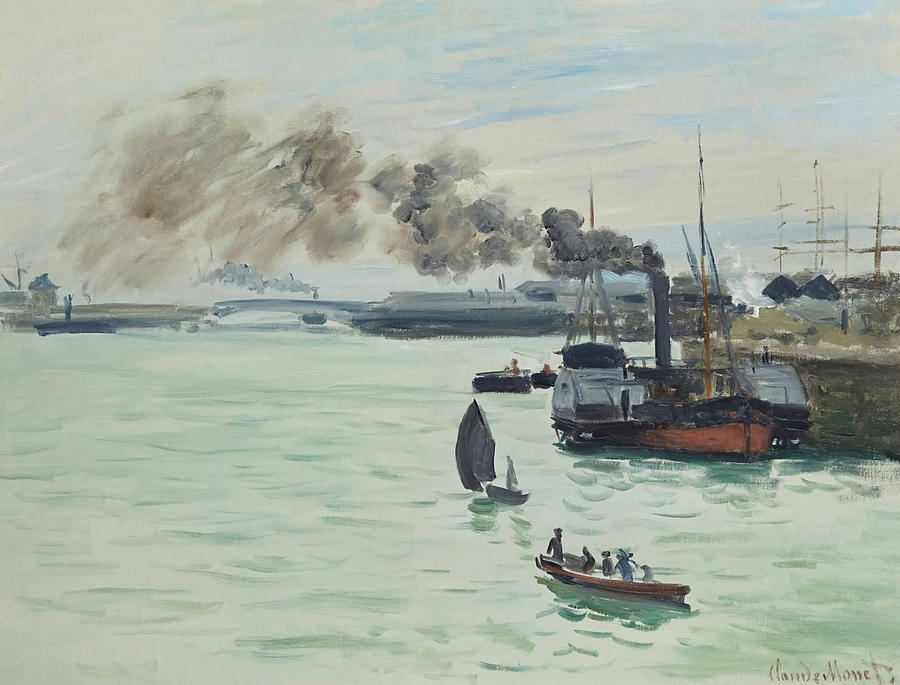 Vue Dun Port By Claude Monet Painting