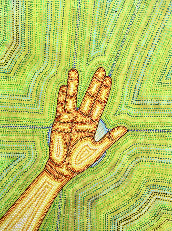 Vulcan Salute - Live Long and Prosper Painting by M E