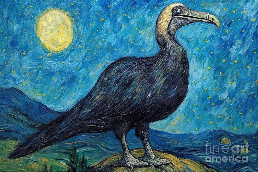 Vincent Van Gogh Painting - Vulture starry night  by N Akkash