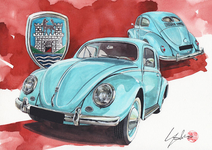 Vw Painting - VW Beetle - Fusca by Yoshiharu Miyakawa