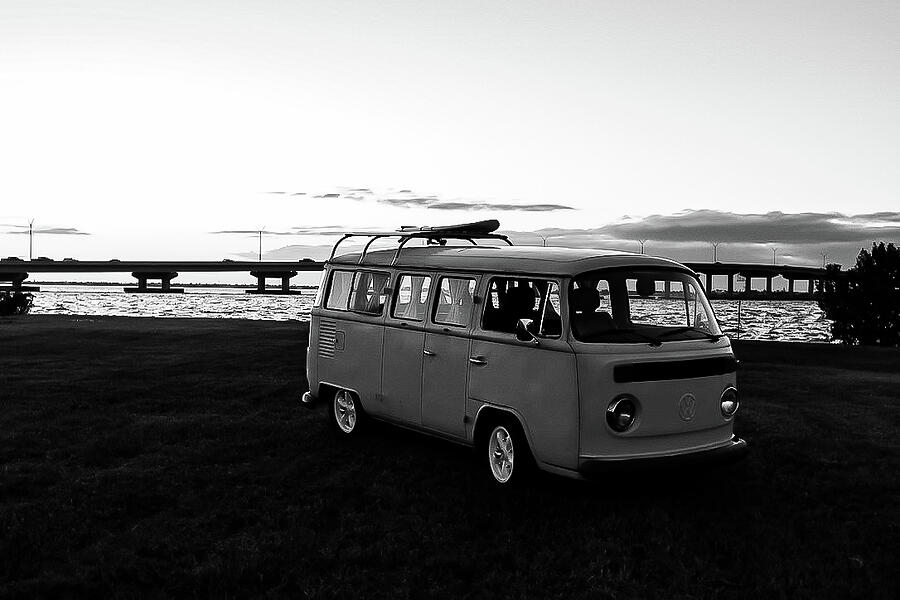 VW Bus BW Photograph by Shelby Jacobs VW Bus BW Photograph by Shelby Jacobs