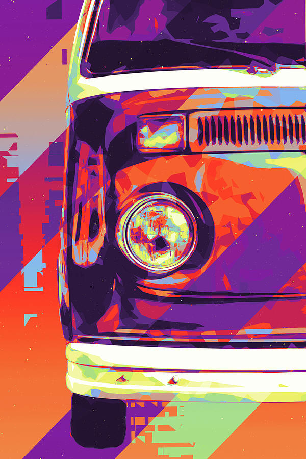VW Bus Modern Art Digital Art by Ron Grafe