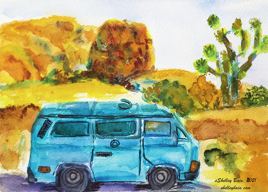 VW Van Painting by Shelley Bain