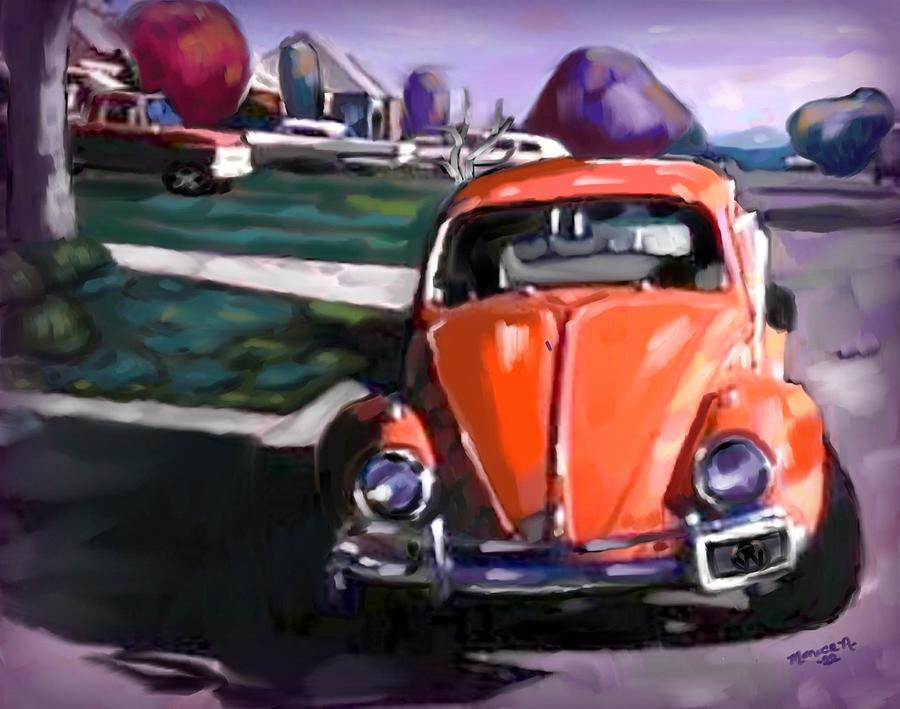 VW Volkswagen Beetle Digital Art by Monica Resinger