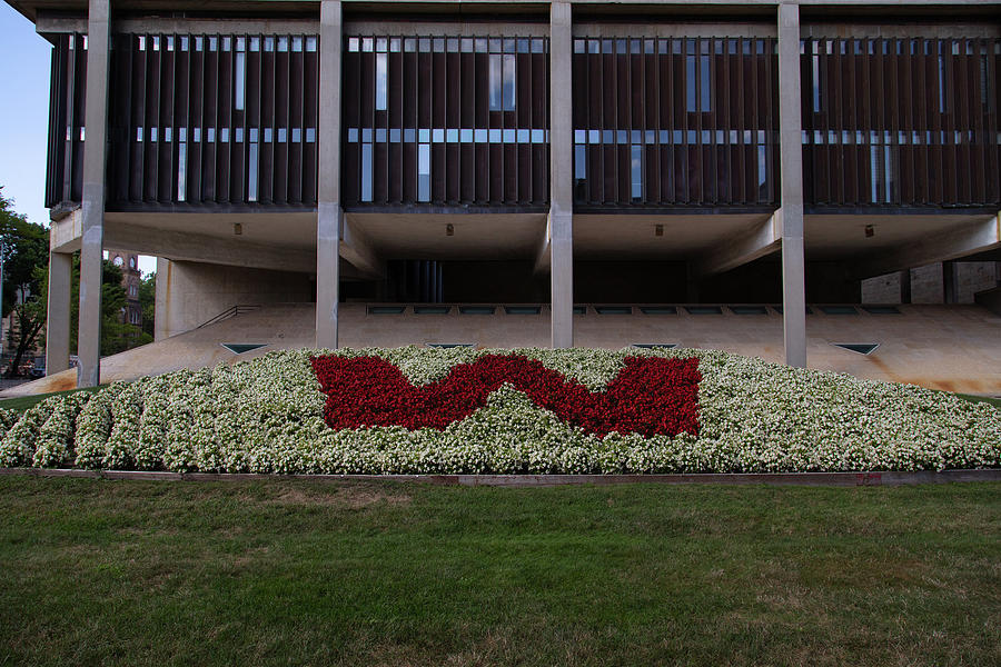 W flowerbed at the University of Wisconsin Photograph by Eldon McGraw
