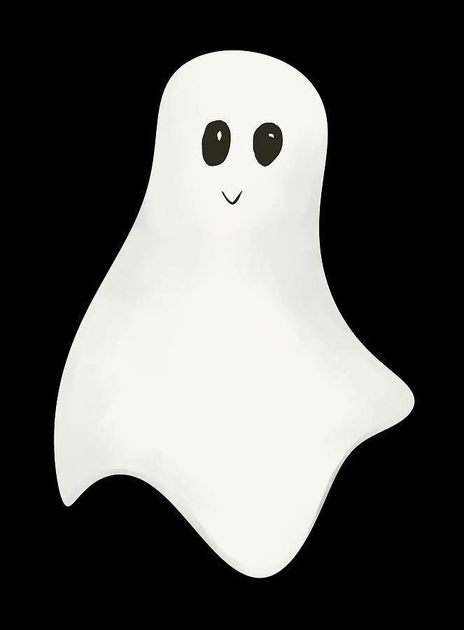 Little White Smiling Ghost Digital Art by Iris Richardson | Pixels