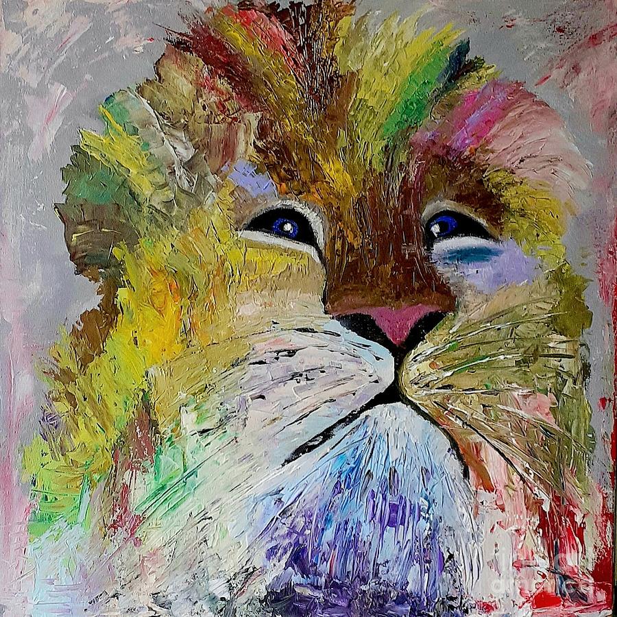 W108 the LioN lives in vienna Painting by KUNST MIT HERZ Art with heart