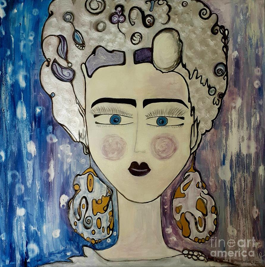 W114 frida lady Painting by KUNST MIT HERZ Art with heart