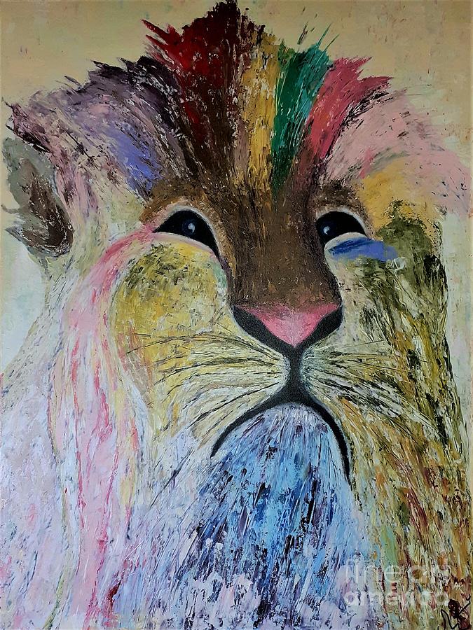 W127 leon X Painting by KUNST MIT HERZ Art with heart