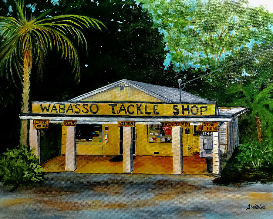 Wabasso Tackle Shop Painting by Sue Dinenno